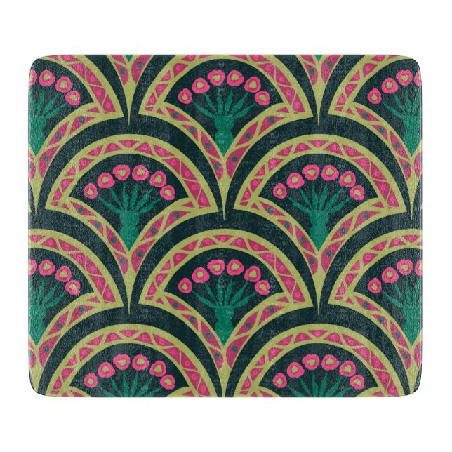 shell shaped green pattern cutting board (Front)