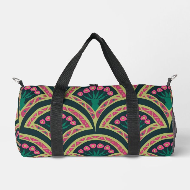 shell shaped green pattern duffle bag (Front)
