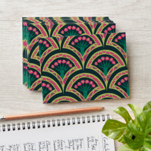 shell shaped green pattern envelope