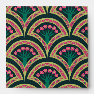 shell shaped green pattern envelope