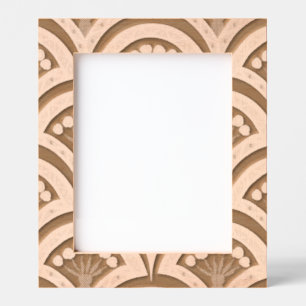 shell shaped green pattern etched frames