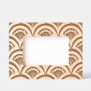 shell shaped green pattern etched frames