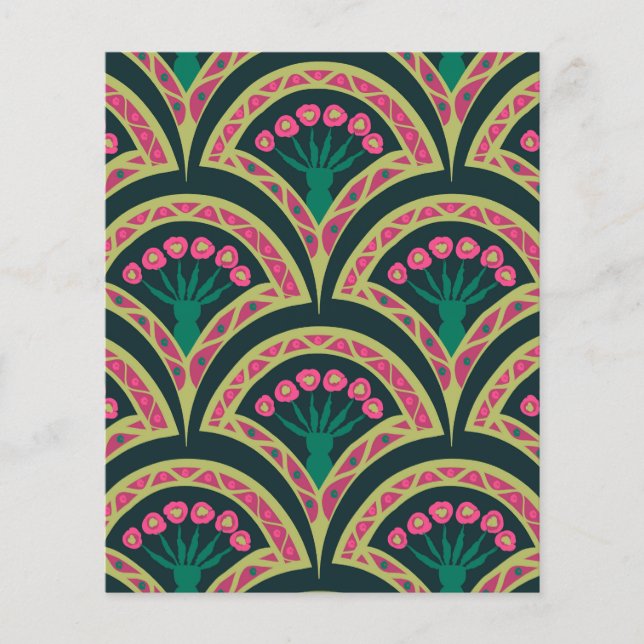 shell shaped green pattern flyer (Front)