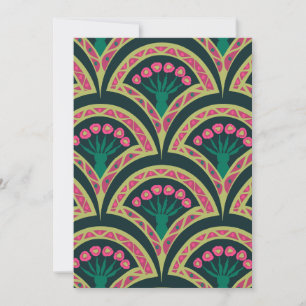 shell shaped green pattern holiday card