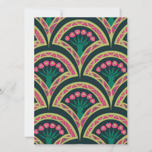 shell shaped green pattern holiday card