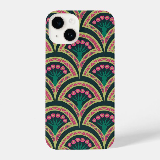 shell shaped green pattern iPhone case (Back)