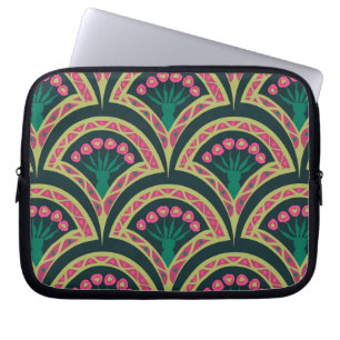 shell shaped green pattern laptop sleeve