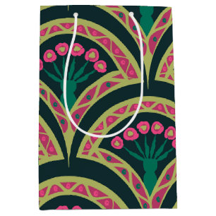 shell shaped green pattern medium gift bag