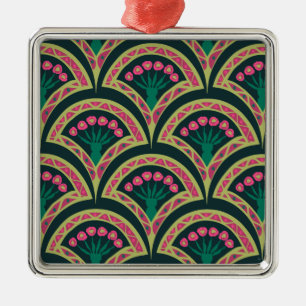 shell shaped green pattern metal tree decoration