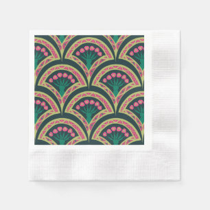 shell shaped green pattern napkin