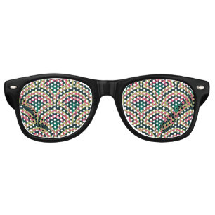 shell shaped green pattern retro sunglasses