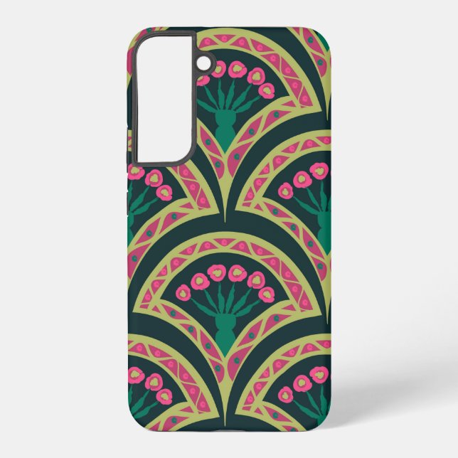 shell shaped green pattern samsung galaxy s22+ case (Back)