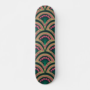 shell shaped green pattern skateboard