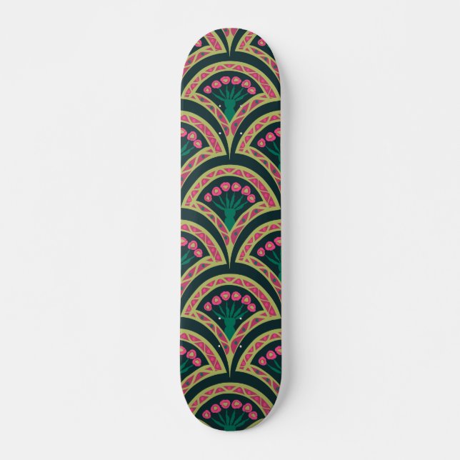shell shaped green pattern skateboard (Front)
