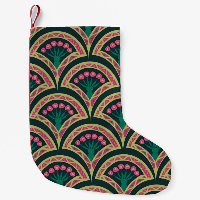 shell shaped green pattern small christmas stocking (Front)