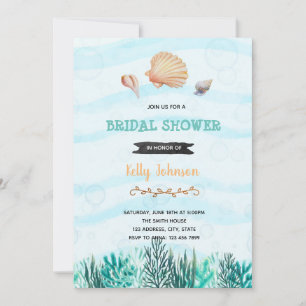 Shell shower theme invitation