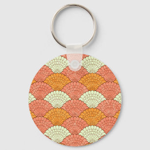 Shell Spectacle: Abstract Sea Patterns Key Ring