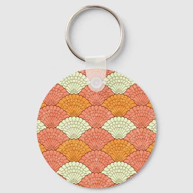 Shell Spectacle: Abstract Sea Patterns Key Ring (Front)