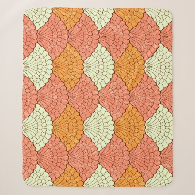Shell Spectacle: Abstract Sea Patterns Sherpa Blanket (Front)