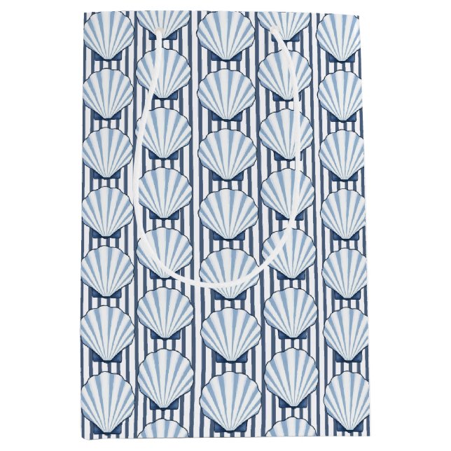 Shell Stripe Elegance! Medium Gift Bag (Front)