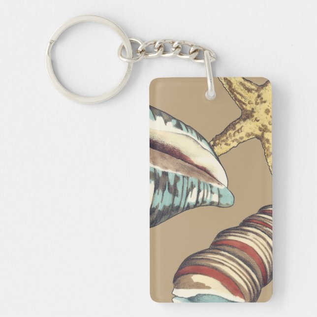 Shell Trio on Khaki Key Ring (Front)