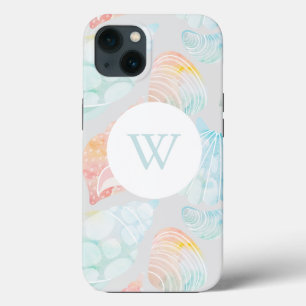 Shell Watercolor Monogram iPhone 13 Case