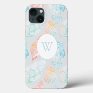 Shell Watercolor Monogram iPhone 13 Case