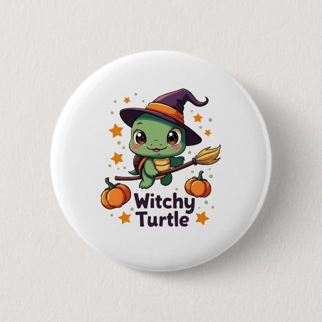 Shell Witch Turtle 6 Cm Round Badge (Front)