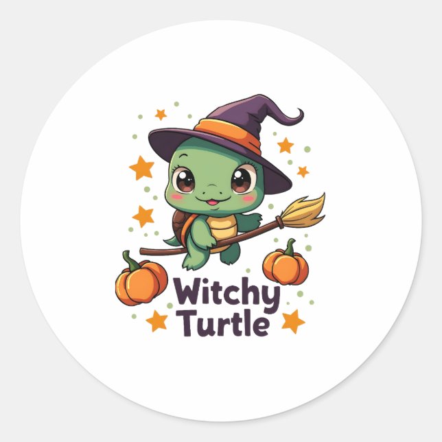 Shell Witch Turtle Classic Round Sticker (Front)