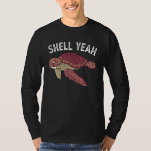 Shell Yeah Cute Tortoise And Sea Turtle Lover Retr T-Shirt