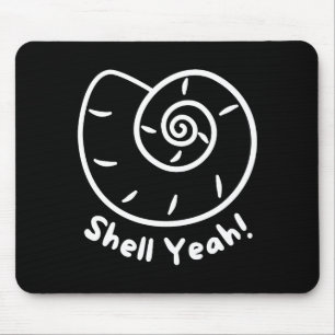 Shell Yeah Funny Beach Quote With Nautical Sea She Mouse Pad