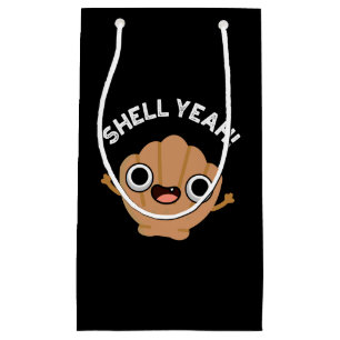 Shell Yeah Funny Seashell Pun Dark BG Small Gift Bag