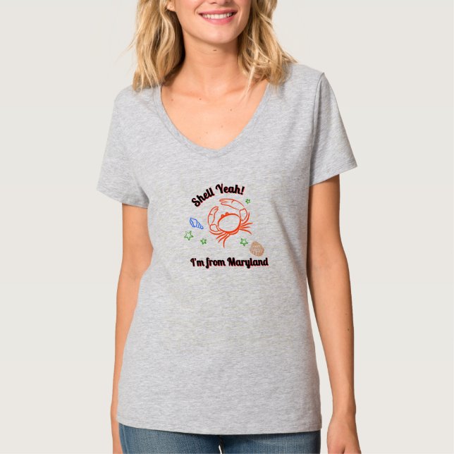 "Shell Yeah! I'm from Maryland" Crab T Shirt (Front)