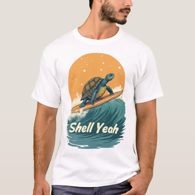 Shell Yeah! Surfing Turtle T-Shirt (Front)