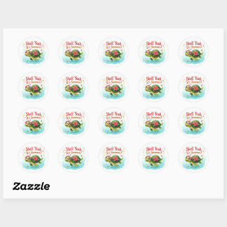 Shell Yeah! 🐢 Tropical Turtle Summer Sticker