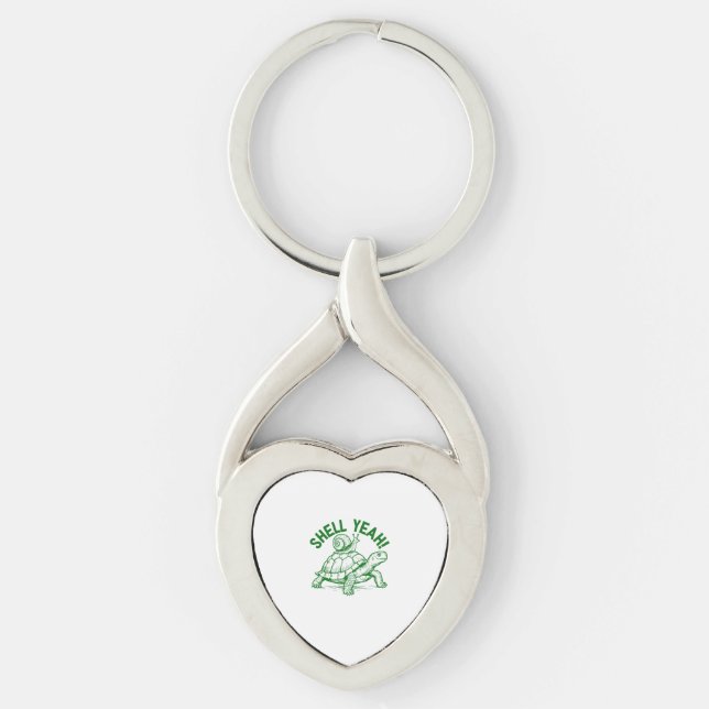 Shell Yeah Turtle Snail Funny Key Ring (Front)