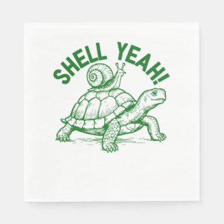 Shell Yeah Turtle Snail Funny Napkin