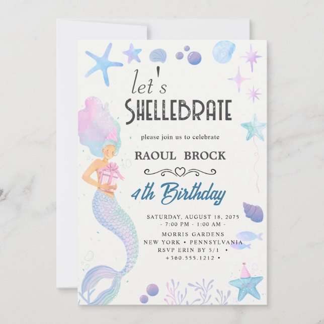 Shellebrate   Birthday  Invitation (Front)