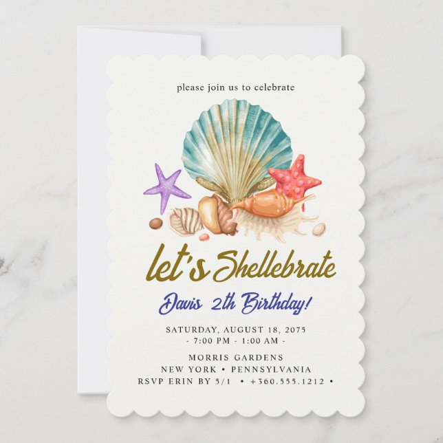Shellebrate   Birthday  Invitation (Front)