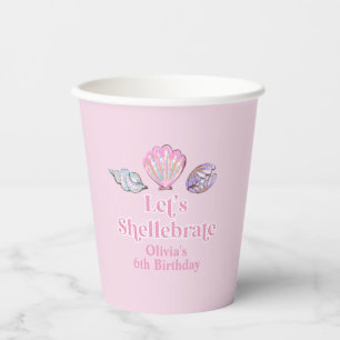 Shellebrate Seashell Beach Birthday Paper Cups