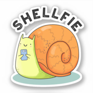 Shellfie Funny Snail Selfie Pun