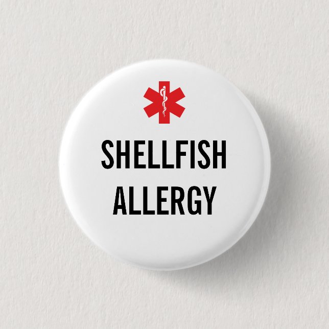Shellfish Allergy Alert Button (Front)