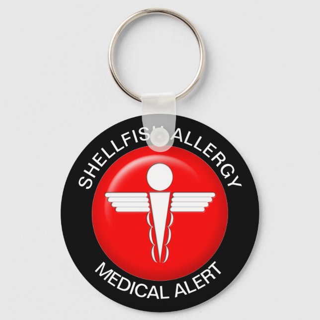 Shellfish Allergy Medical Alert Key Ring (Front)