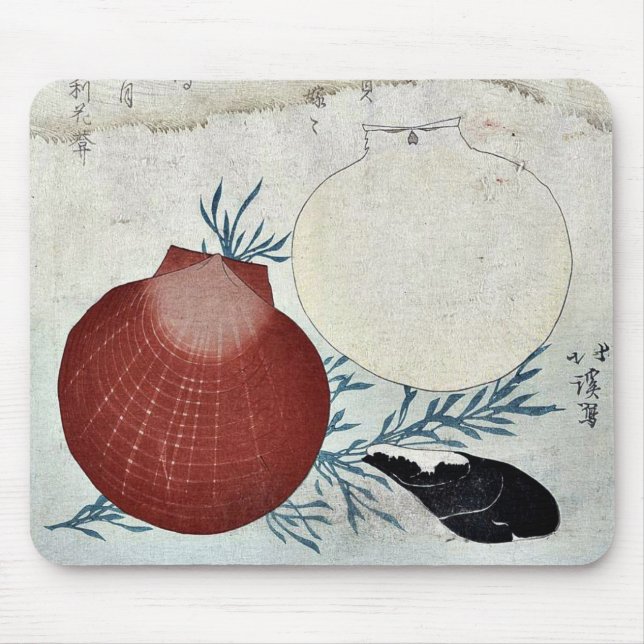 Shellfish by Totoya, Hokkei Ukiyoe Mouse Pad (Front)