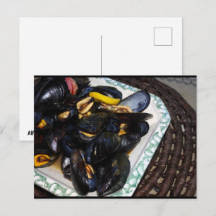 Shellfish Mussels in Bowl Postcard