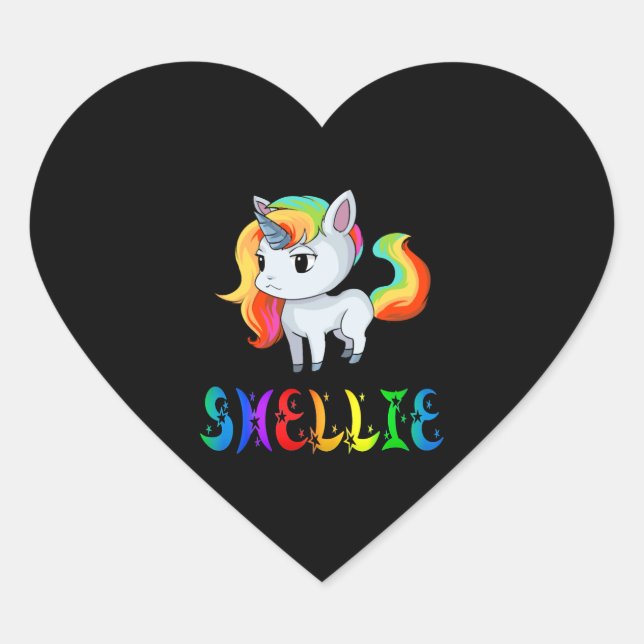 Shellie Unicorn Heart Sticker (Front)