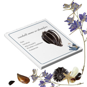 Shelling collecting seashell label organisation notepad