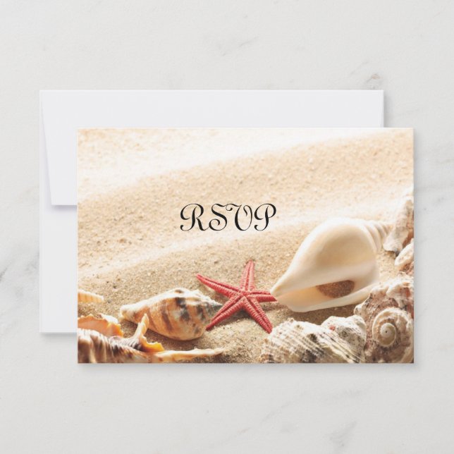 Shells and Starfish RSVP Card (Front)