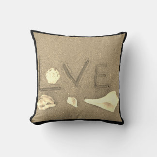 shells & heart on beach custom wedding pillow