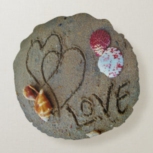 shells,hearts,+ Love on beach custom  pillow